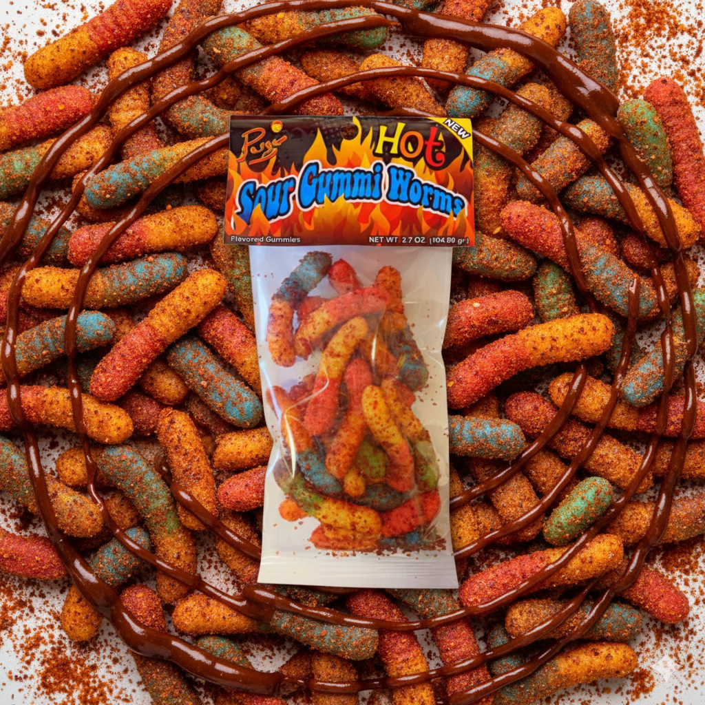 Hot Sour Gummy Worms 5 Pk