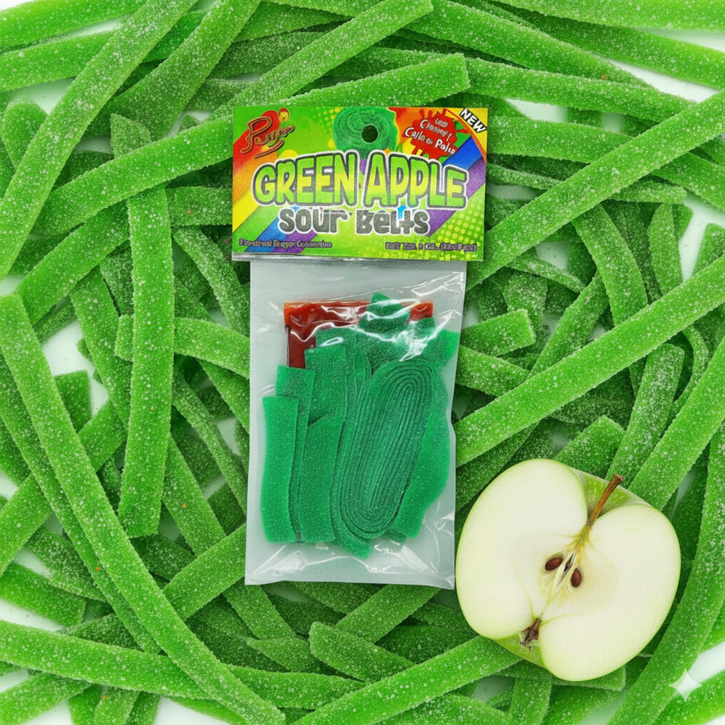 Green Apple Sour Belts Pack (5)