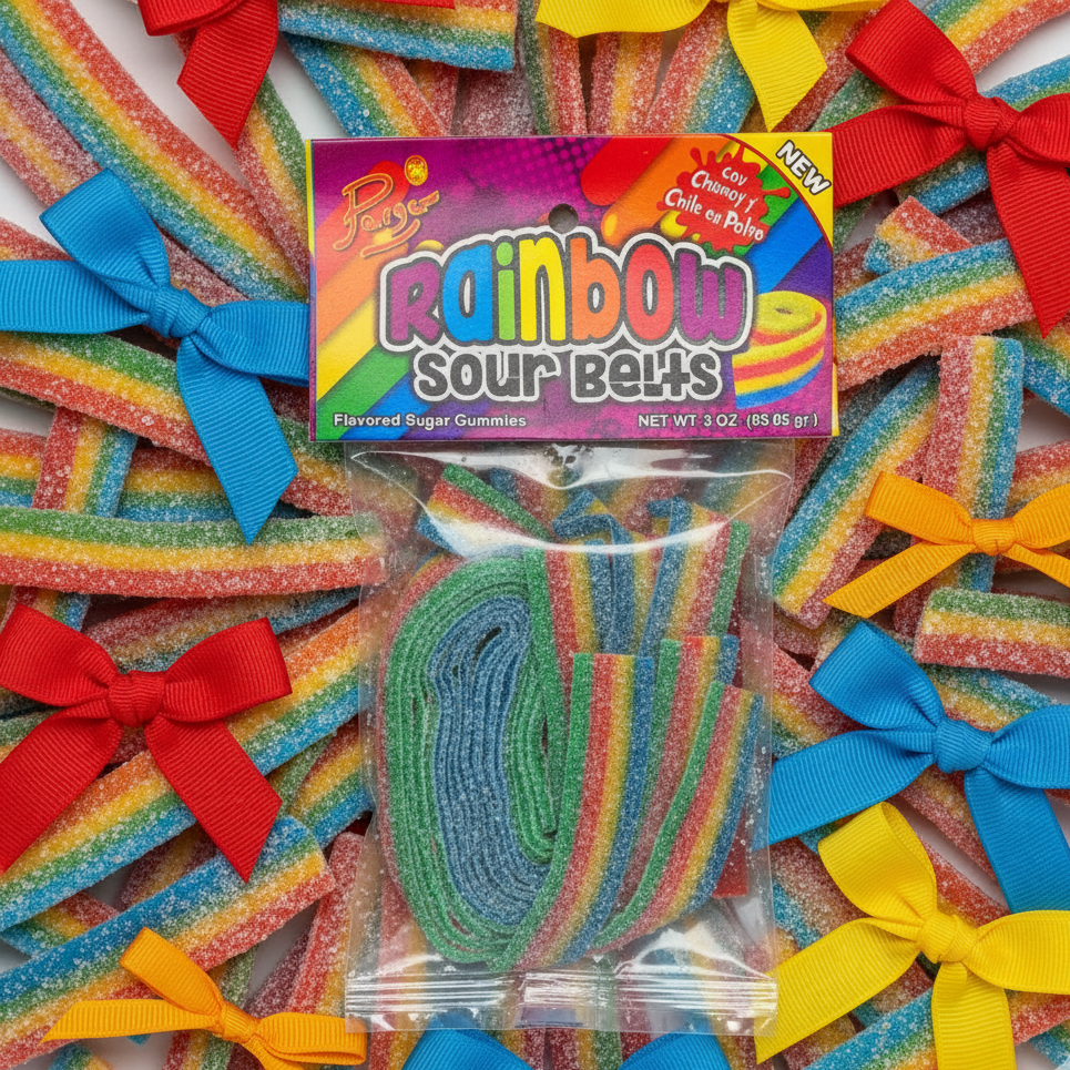 Rainbow Sour Belts Pack (5) Parga To Go! Rainbow Sour Belts Pack (5) Parga To Go!