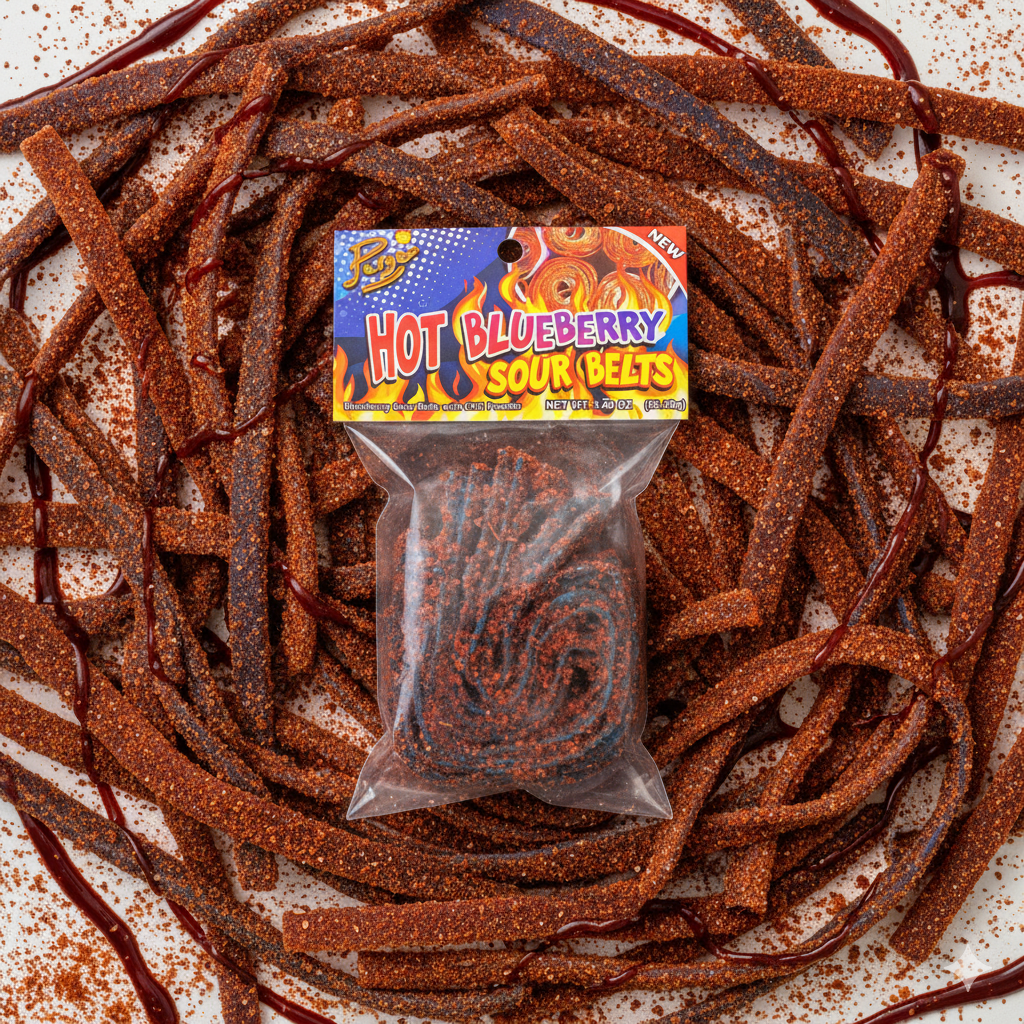 Hot Blueberry Sour Belts 5 Pk