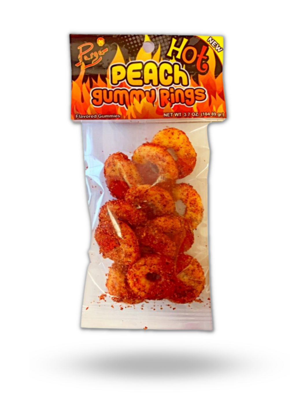 Hot Peach Gummy Rings 5 Pk