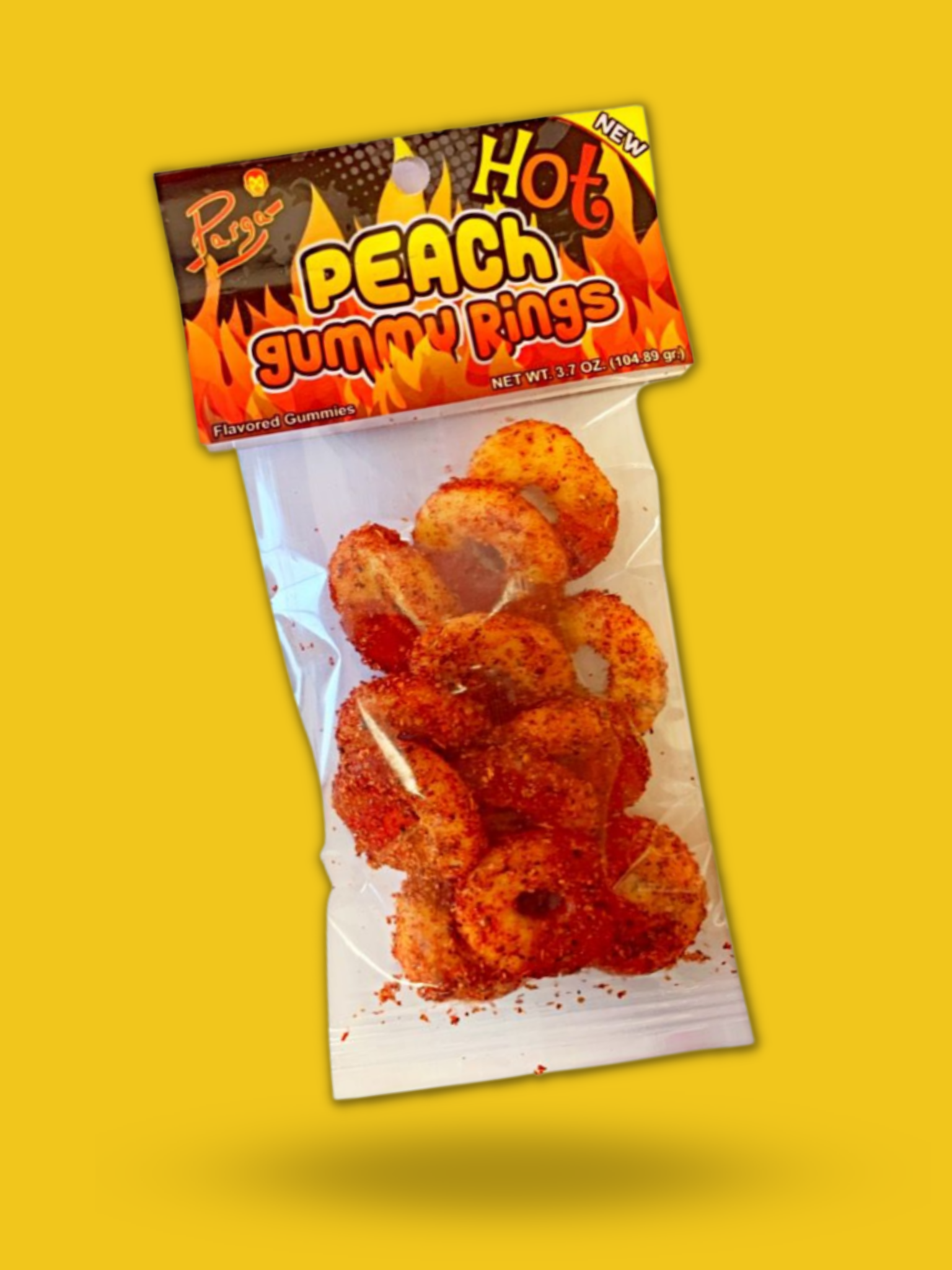 Hot Peach Gummy Rings 5 Pk