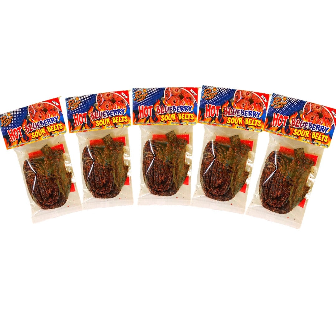 Hot Blueberry Sour Belts 5 Pk