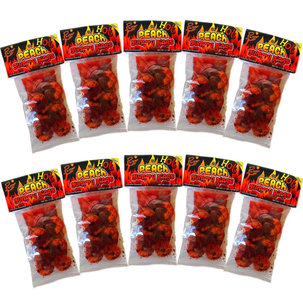 Hot Peach Gummy Rings 5 Pk