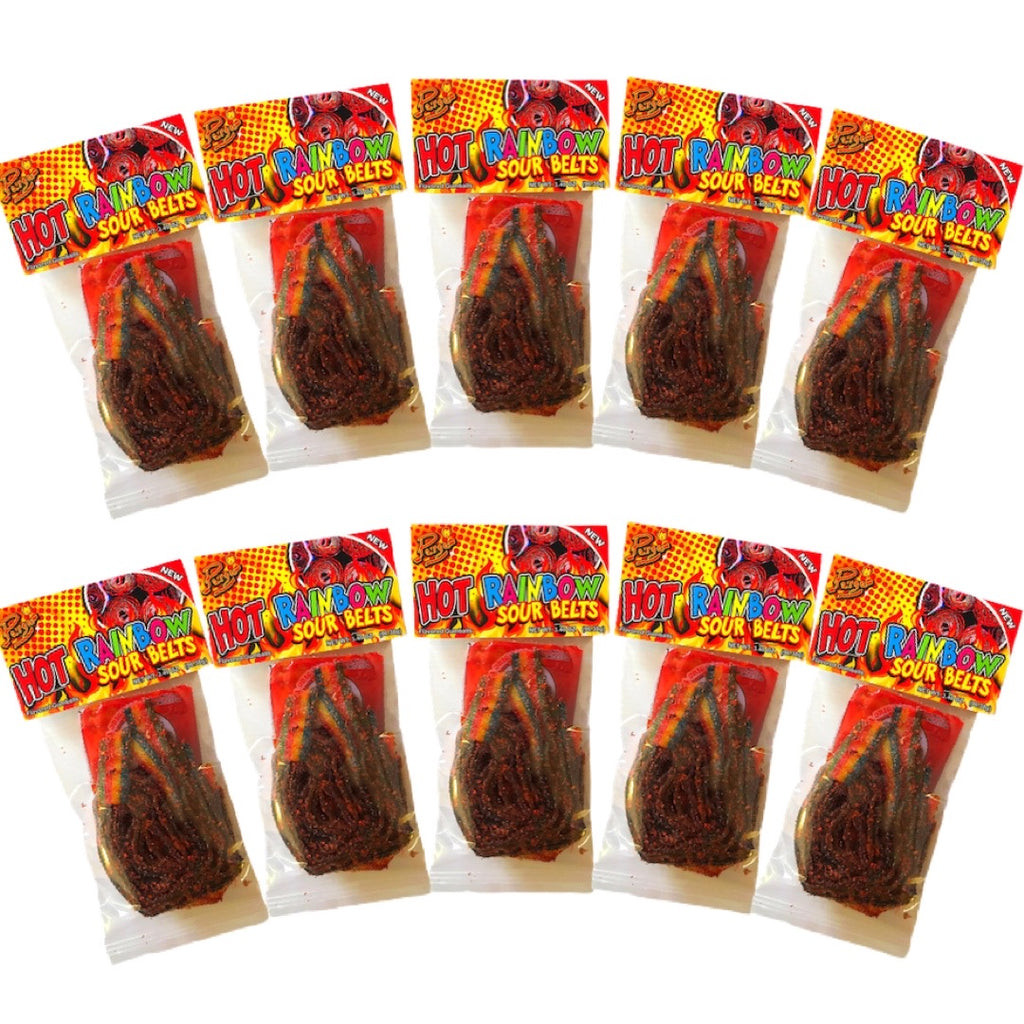 Hot Rainbow Sour Belts 5 Pk